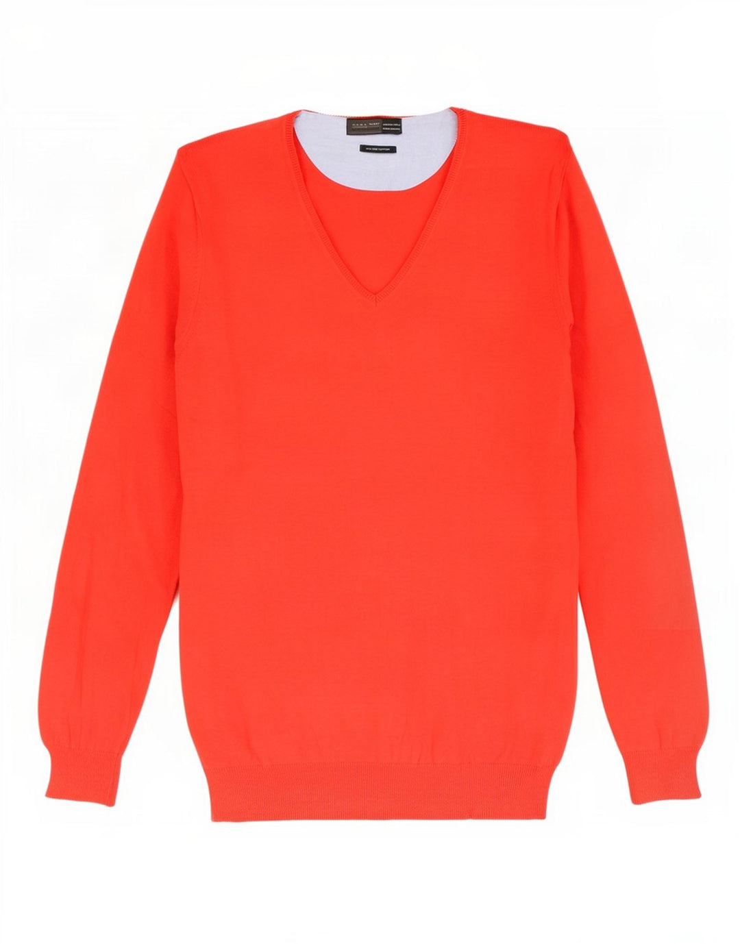 Zara Herre V-hals sweater Stor rød bomuld