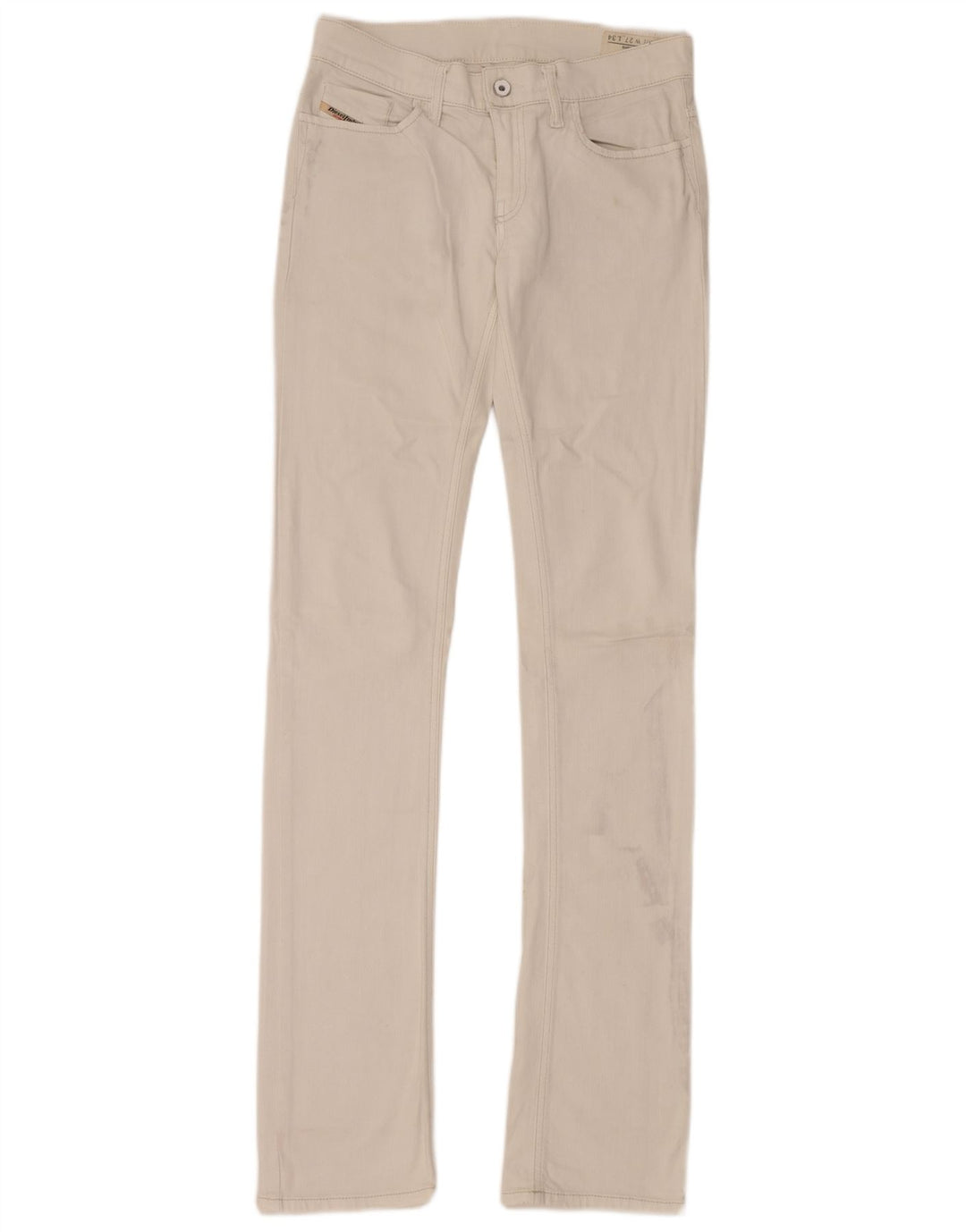 DIESEL Dame Liv Slim Straight Jeans W27 L24 Hvid Bomuld