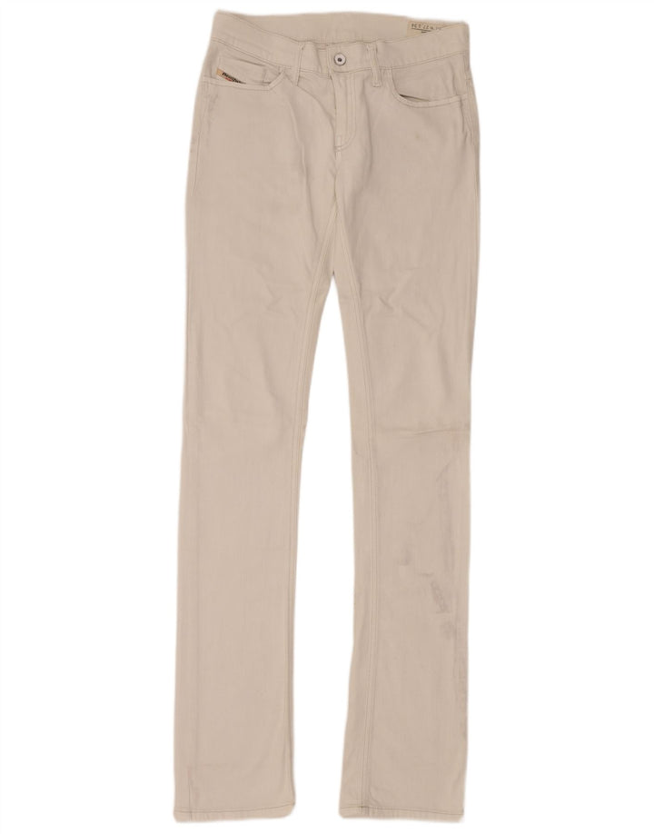 DIESEL Dame Liv Slim Straight Jeans W27 L24 Hvid Bomuld