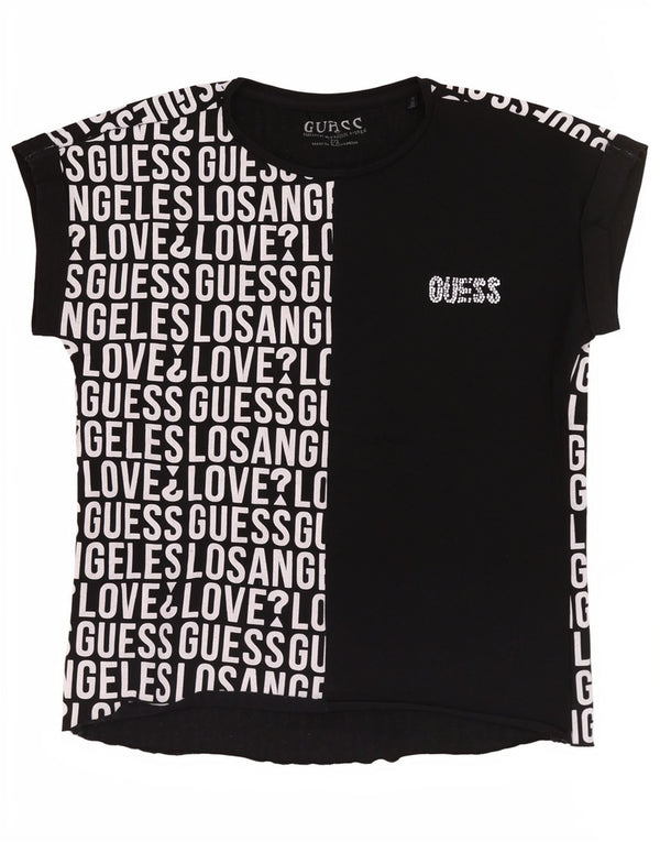 Guess piger grafisk t-shirt top 11-12 år sort bomuld