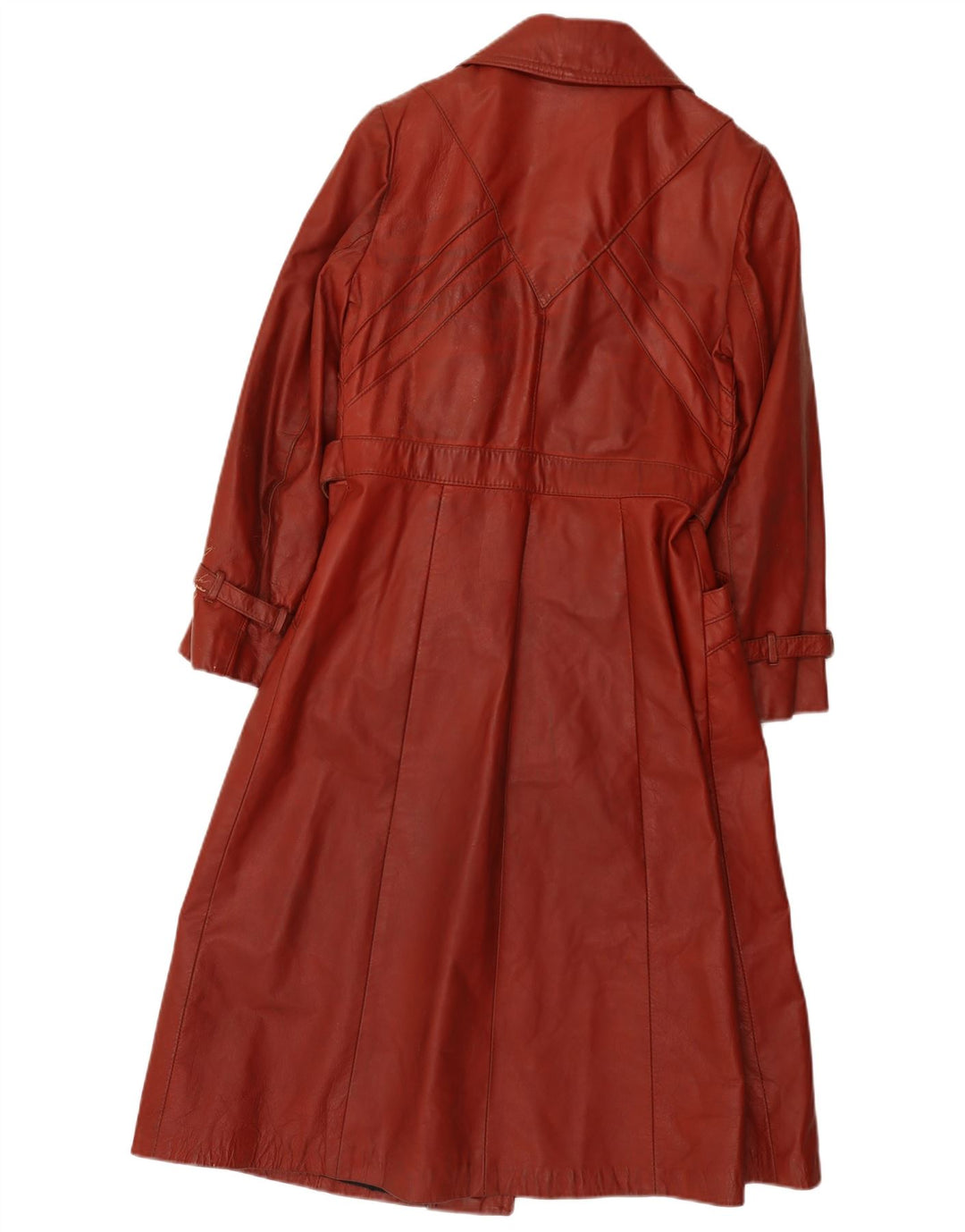 Opera Dame Læderfrakke UK 10 Small Burgundy Classic