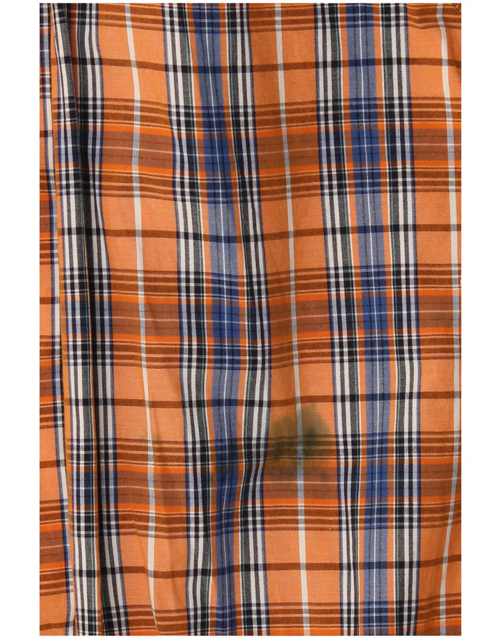 IZOD Mens Big & Tall Shirt 2XL Orange Check Cotton