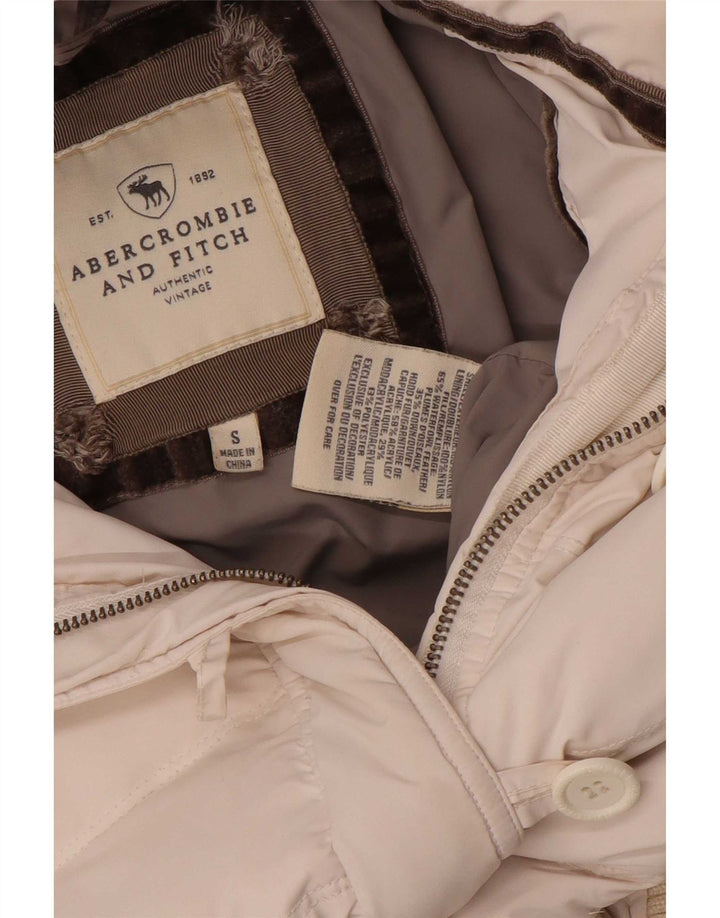 Abercrombie & Fitch Womens Crop Polstret jakke UK 10 Small White Nylon