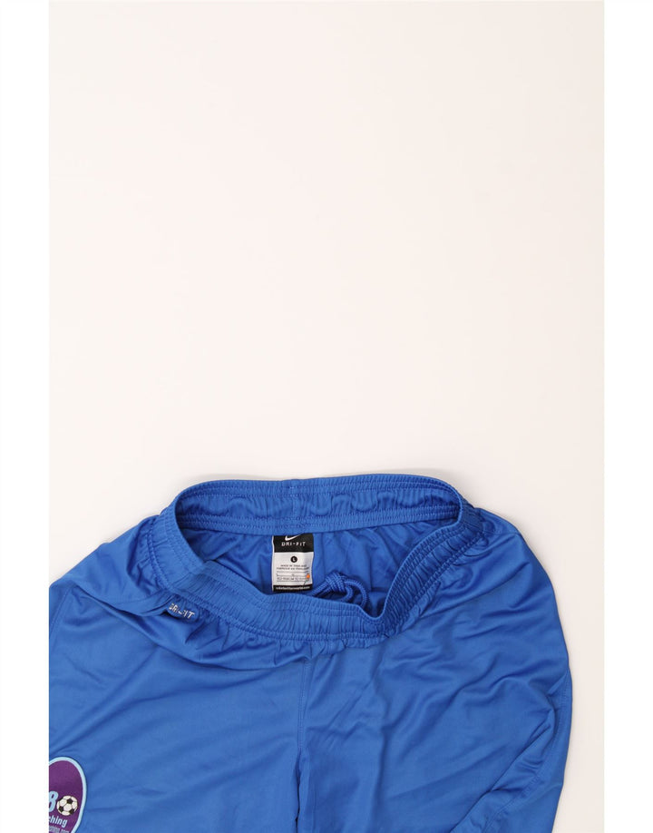 NIKE Boys Dri Fit Graphic Sport Shorts 12-13 Years Large Blue Polyester Vintage Nike and Second-Hand Nike from Messina Hembry 