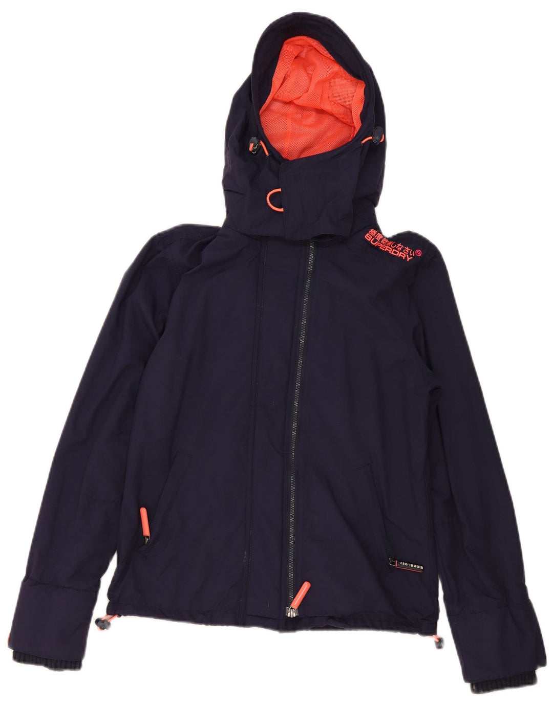 Superdry Windcheater Windbreaker Jacket til kvinder UK 14 Medium Navy Blue