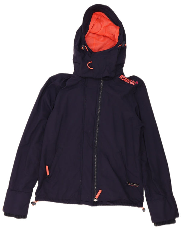 Superdry Windcheater Windbreaker Jacket til kvinder UK 14 Medium Navy Blue