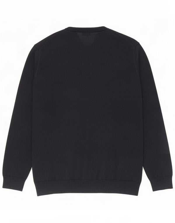 Gant Mens V-Neck Jumper Sweater Small Navy Blue Cotton