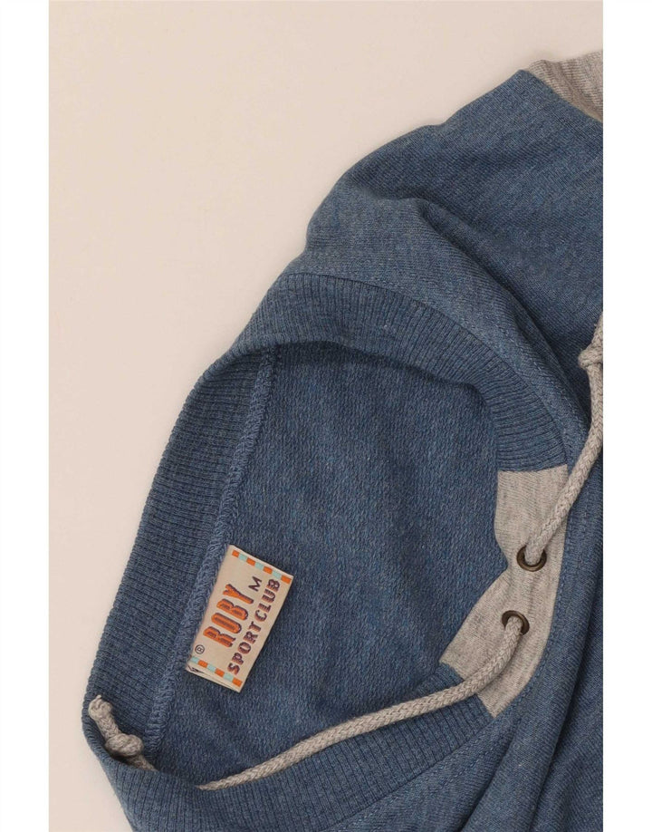 Roby Herre Grafisk Sweatshirt Jumper Medium Blue Colourblock Bomuld