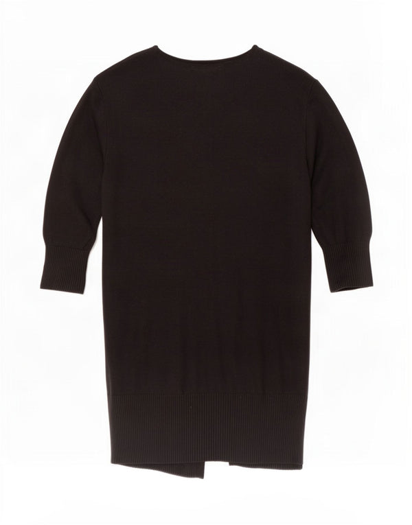Zara Girls Longline Open Cardigan Sweater 7-8 År Sort Akryl