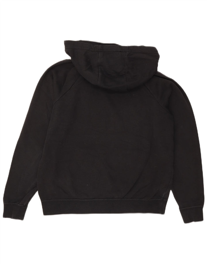 Nike Dame Oversized Hoodie Jumper UK 14 Medium Sort Bomuld