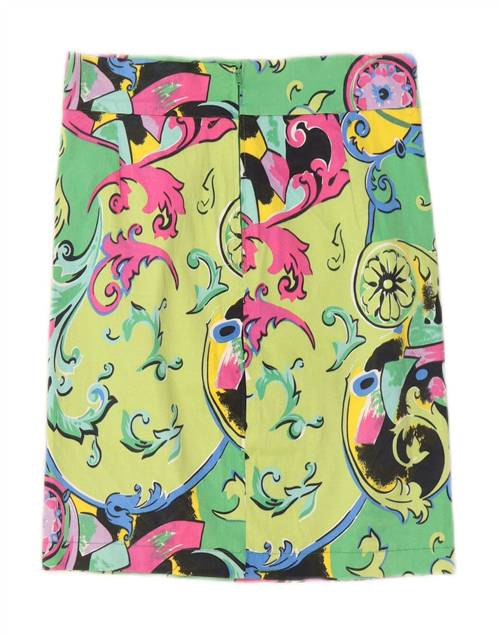VINTAGE lige nederdel til kvinder W26 Small Green Paisley