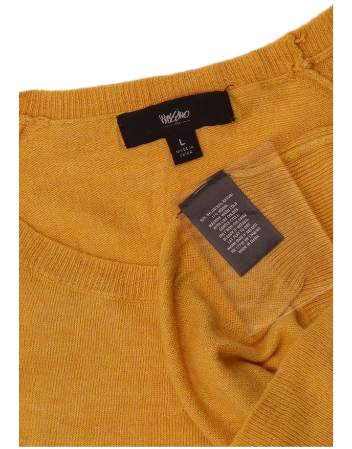 MOSSIMO Dame Boat Neck Jumper Sweater UK 16 Stor Gul Nylon