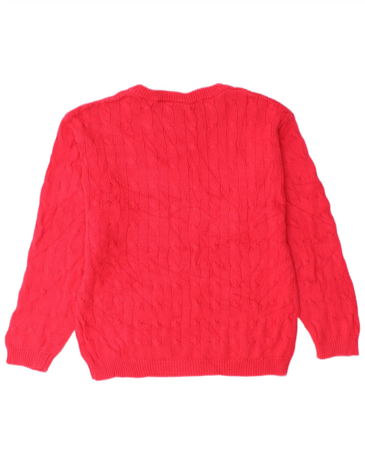 Izod Dame Boat Neck Jumper Sweater US 10/12 Medium Rød Bomuld
