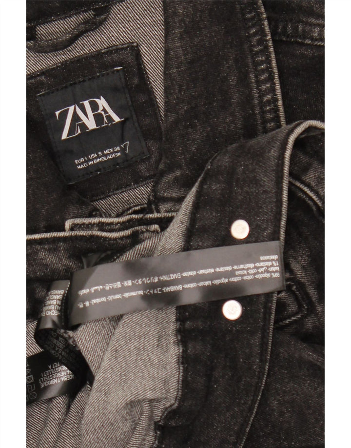 ZARA Denimjakke til mænd UK 36 Lille sort bomuld