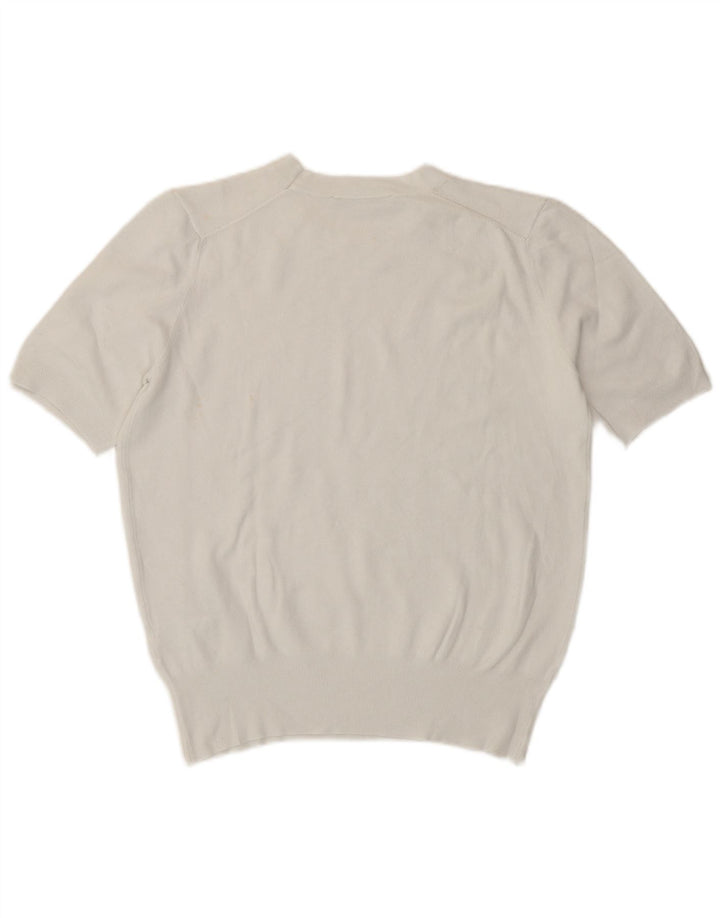Zara Womens Crop T-Shirt Top UK 14 Large White Viscose