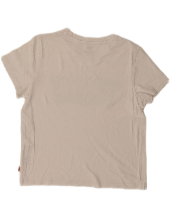 LEVI'S Womens Graphic T-Shirt Top UK 10 Small White Cotton