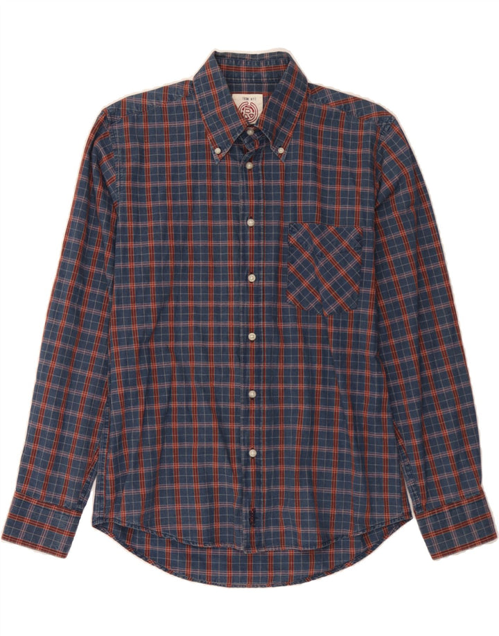 RIFLE Mens Shirt Medium Navy Blue Check Cotton Vintage Rifle and Second-Hand Rifle from Messina Hembry 