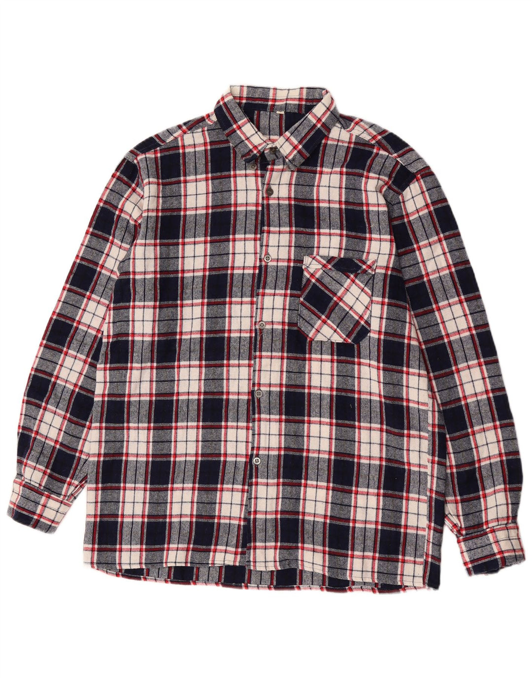 Vintage herre ternet flannelskjorte medium marineblå