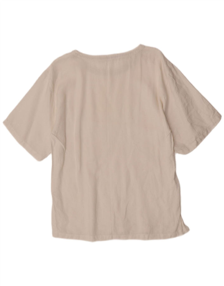 Max Mara Dame Bluse Top UK 14 Large White
