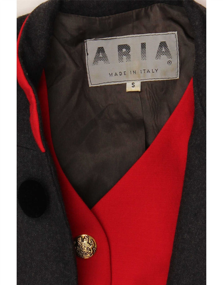 Aria Dame Crop Double Breasted Blazer Jacket UK 10 Small Grey