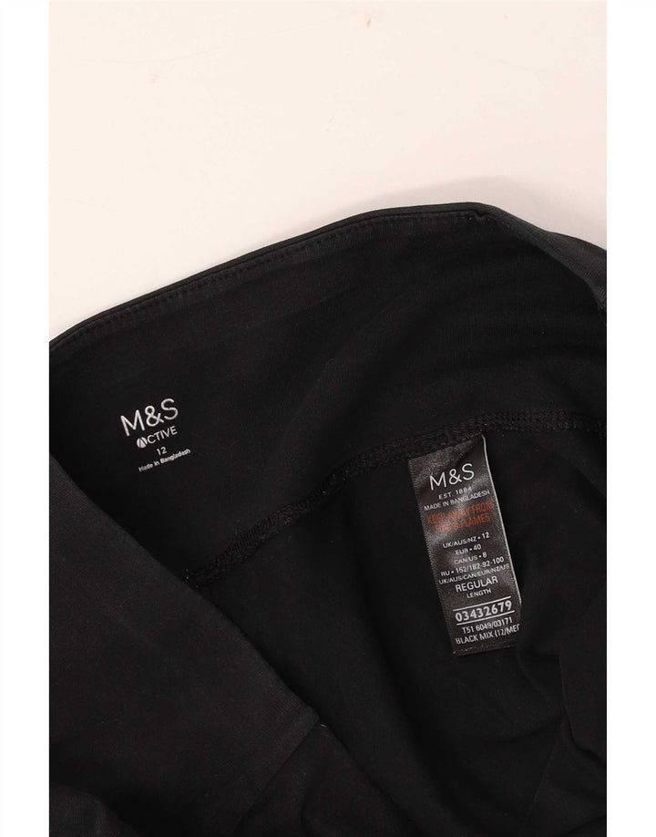 Marks & Spencer Træningsdragtsbukser til kvinder UK 12 Medium Sort Bomuld