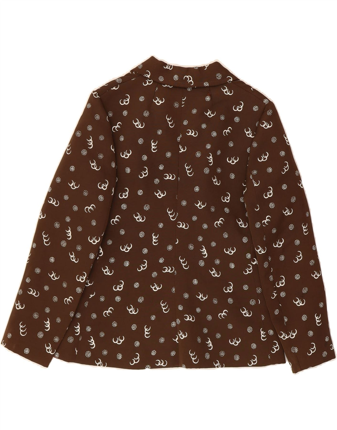 VINTAGE Womens Abstract Pattern 3 Button Blazer Jacket IT 48 XL Brown Vintage Vintage and Second-Hand Vintage from Messina Hembry 