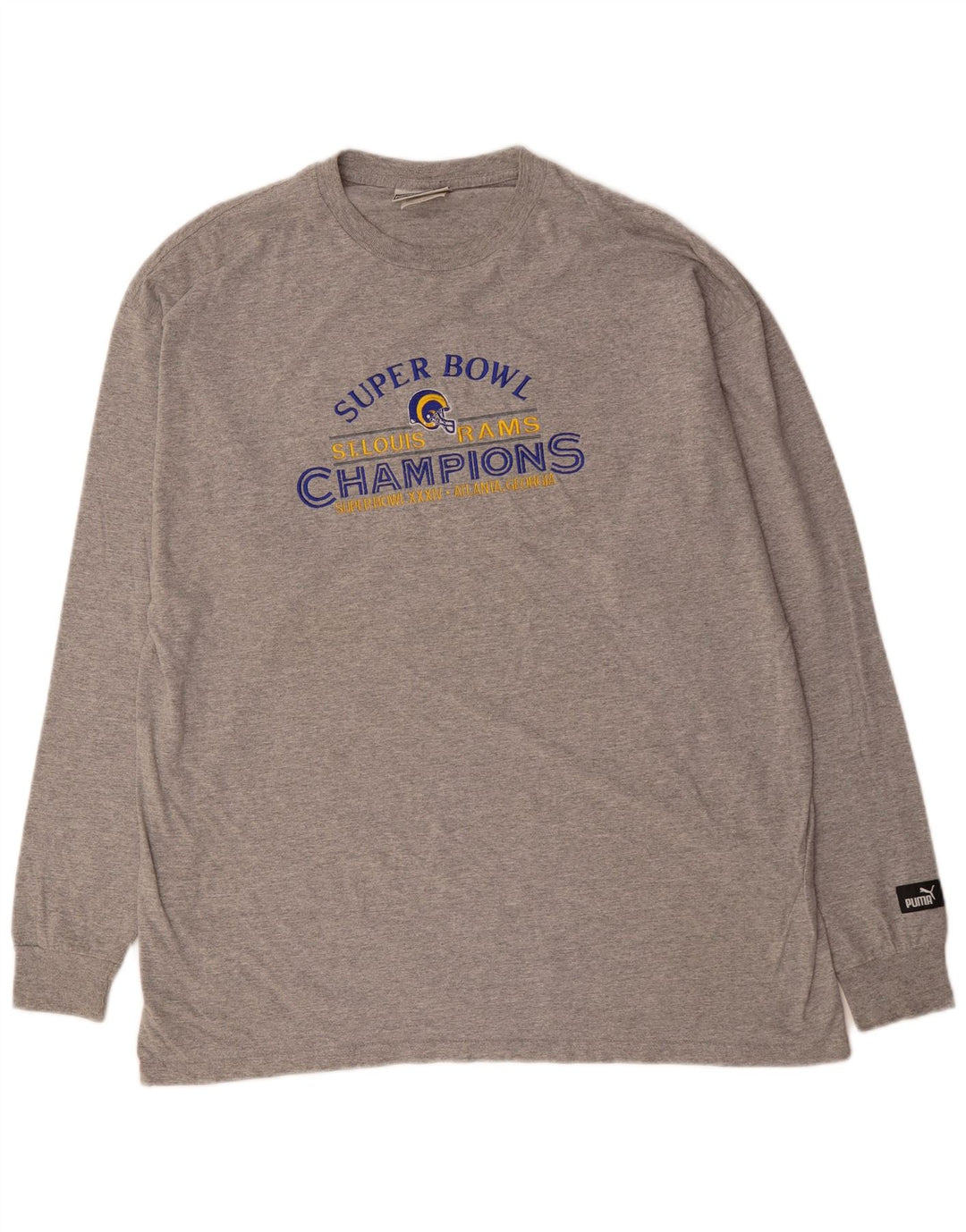 PUMA Herre grafisk top langærmet XL grå bomuld