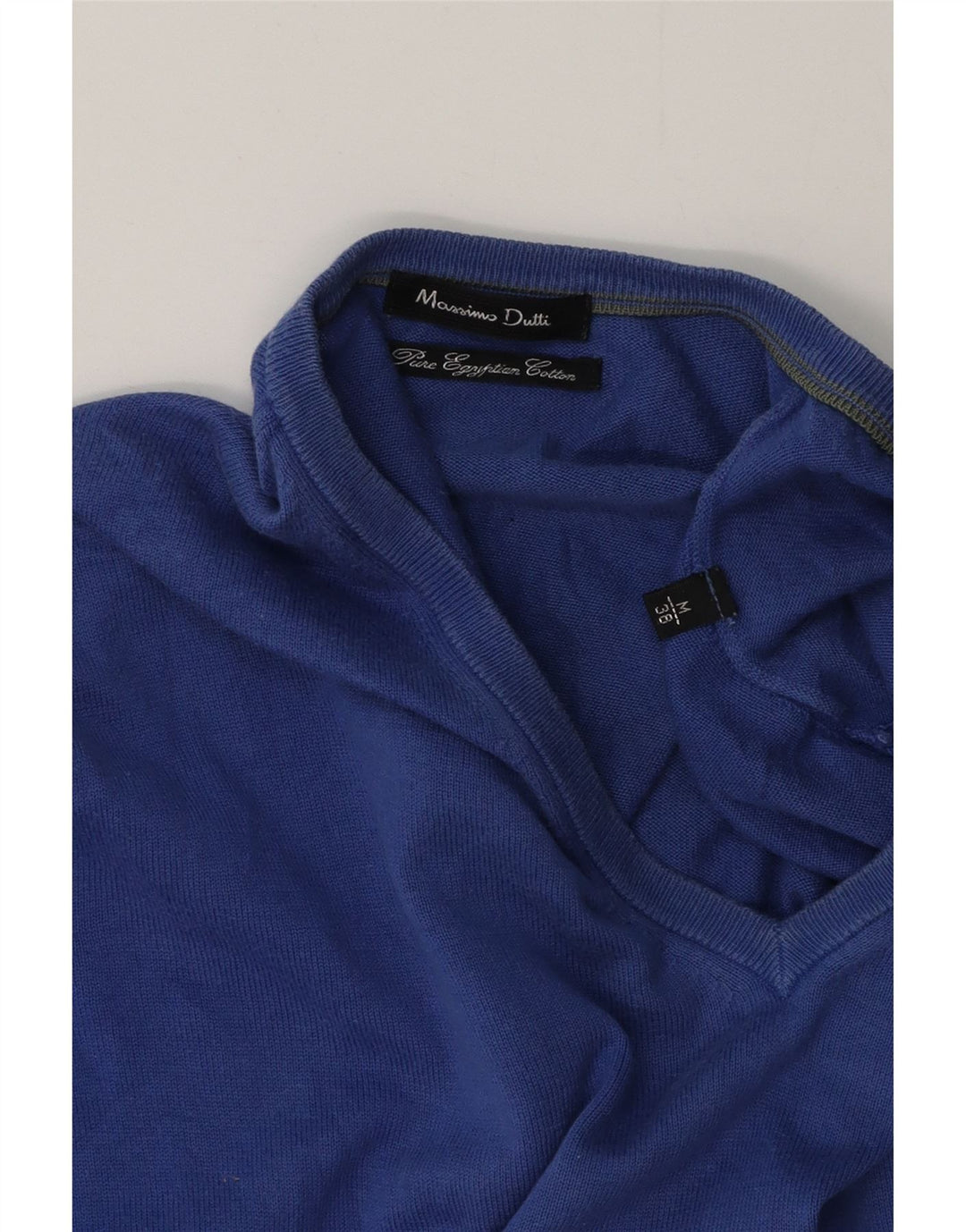 Massimo Dutti Herre V-hals sweater Medium Blå Bomuld