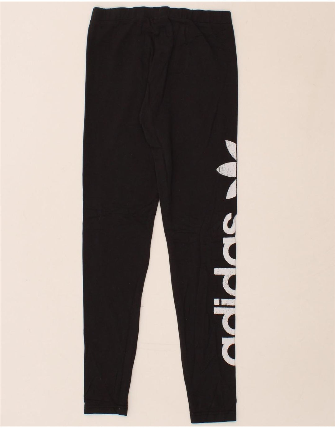 ADIDAS Womens Graphic Leggings UK 8 Small Black Cotton Vintage Adidas and Second-Hand Adidas from Messina Hembry 