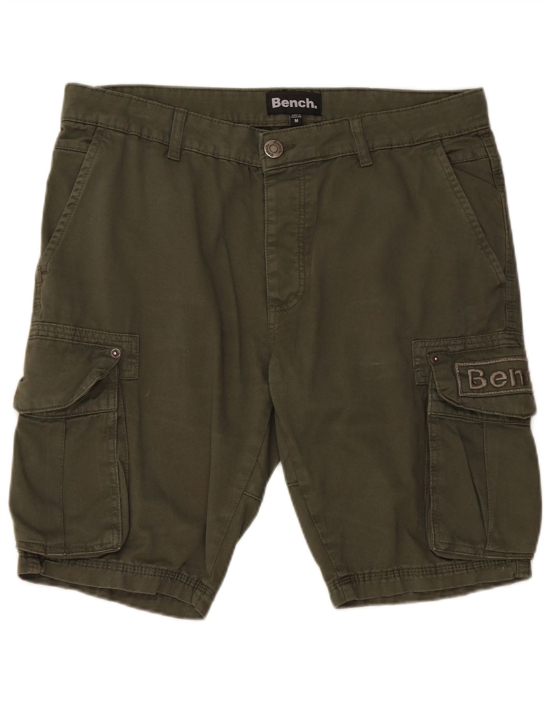 BENCH Mens Graphic Cargo Shorts Medium W32  Green Cotton