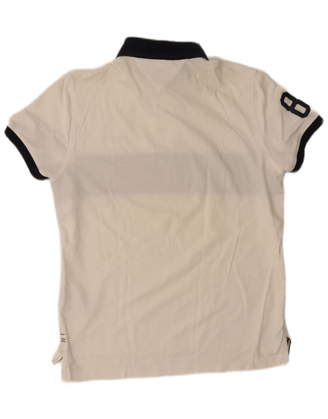 Tommy Hilfiger Herre Grafisk Rugby Polo Shirt Medium White Colourblock