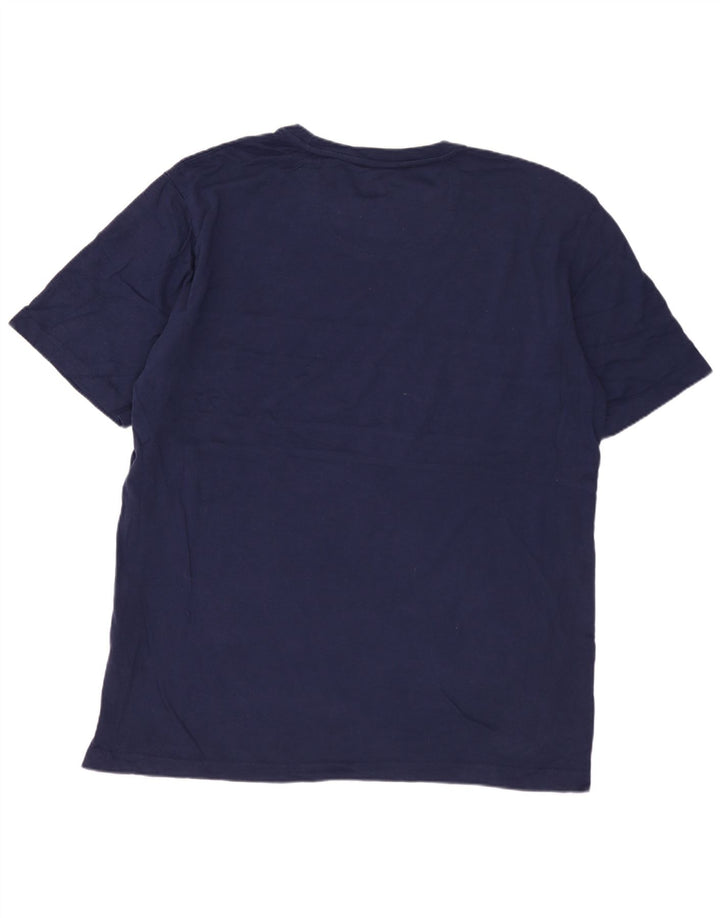 IZOD Herre T-Shirt Top Stor Marineblå Colourblock Bomuld