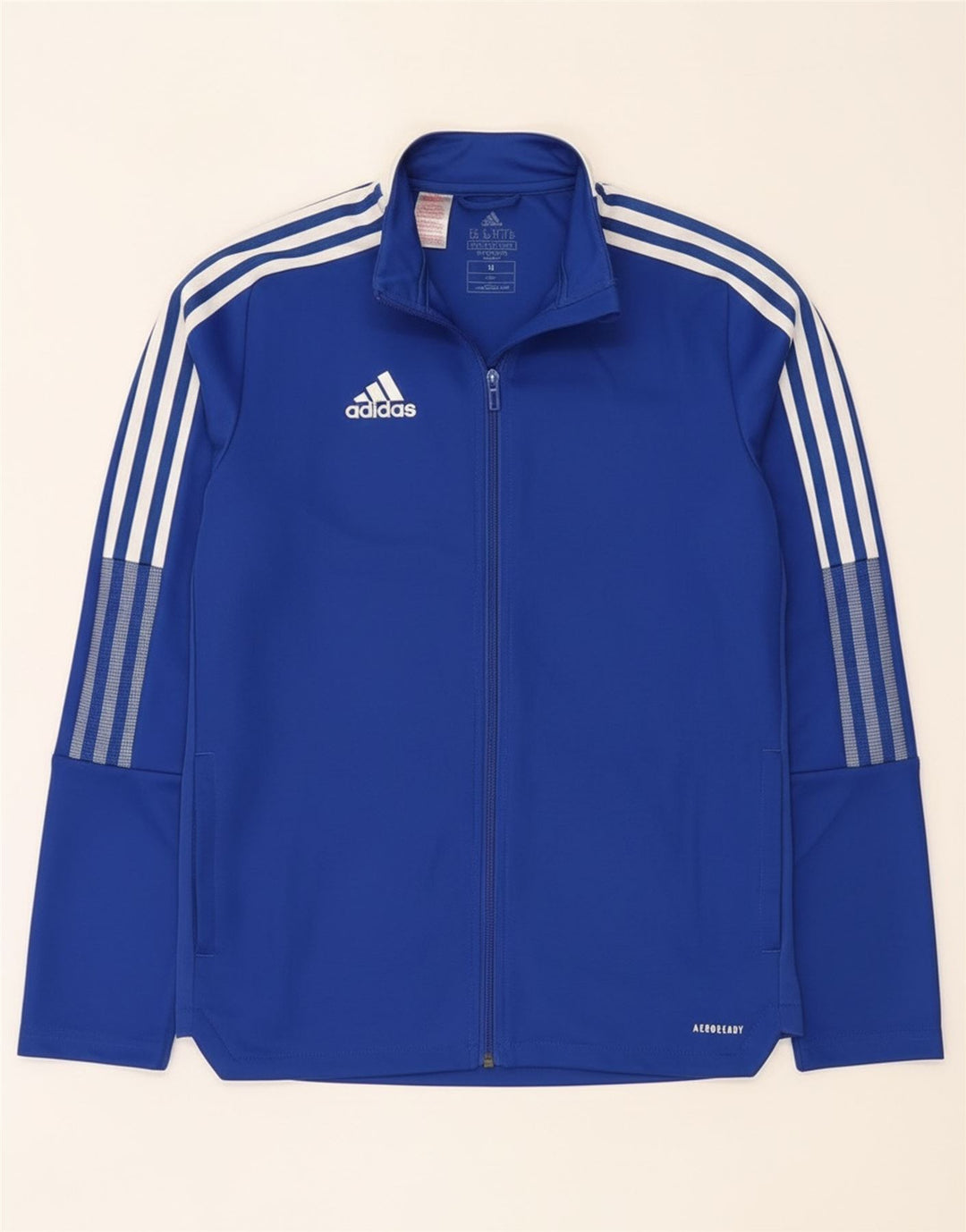 Adidas Boys Aeroready Tracksuit Topjakke 15-16 år Blå Colourblock