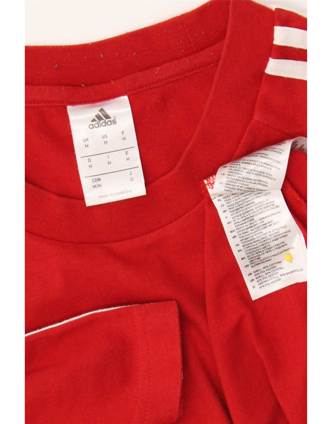 Adidas Herre grafisk T-shirt Top Medium Rød Colourblock Bomuld