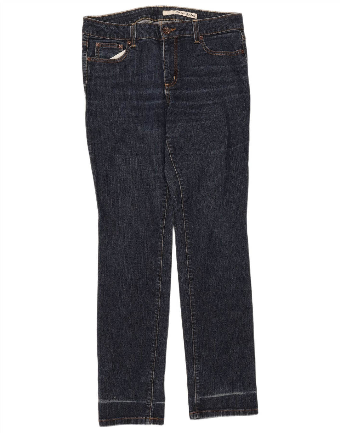 DKNY Dame Slim Jeans US 12 Large W32 L32 Navy Blue Bomuld