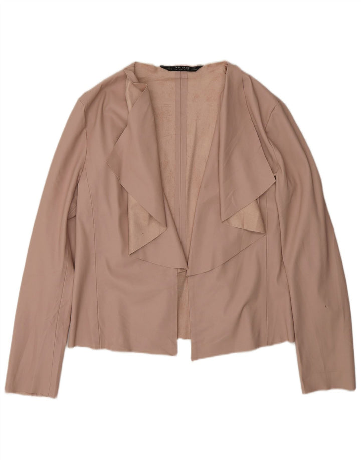 Zara Dame imiteret læder blazerjakke UK 14 Medium Pink