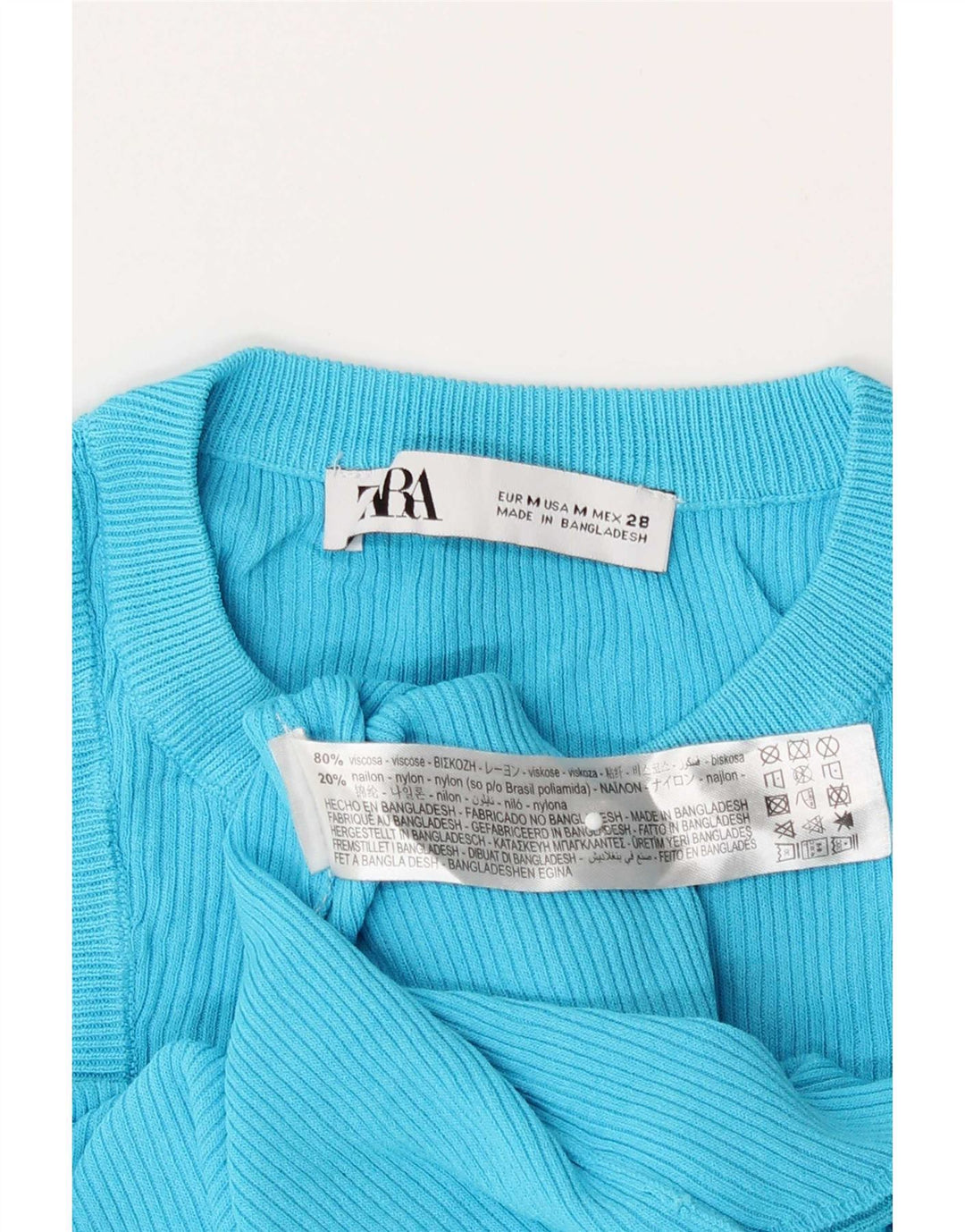 Zara Damevest Top UK 12 Medium Blue Viscose