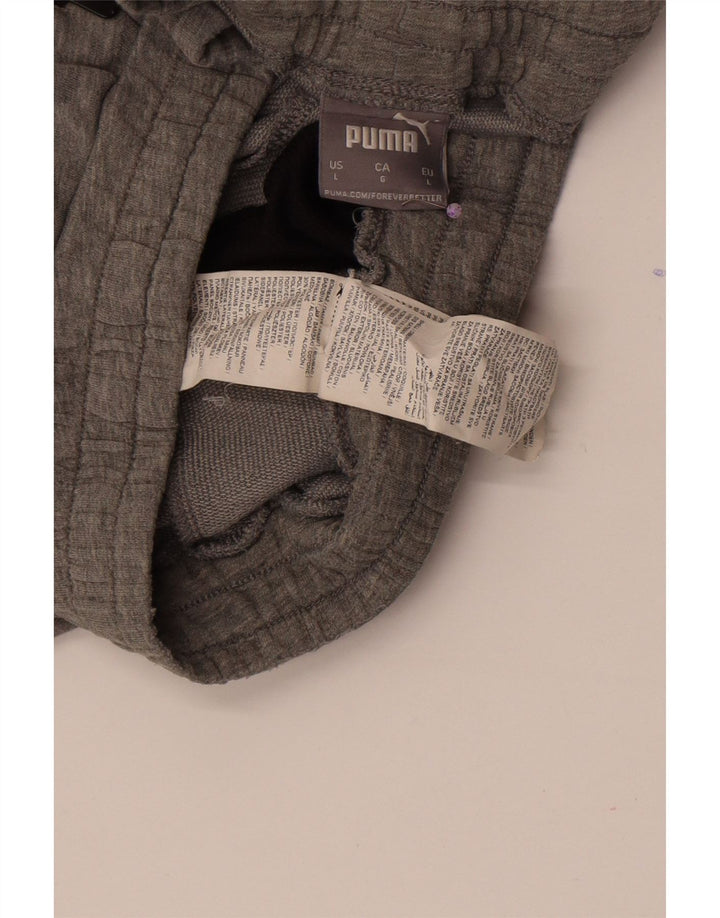 Puma Sportshorts til mænd, store grå farveblokke bomuld