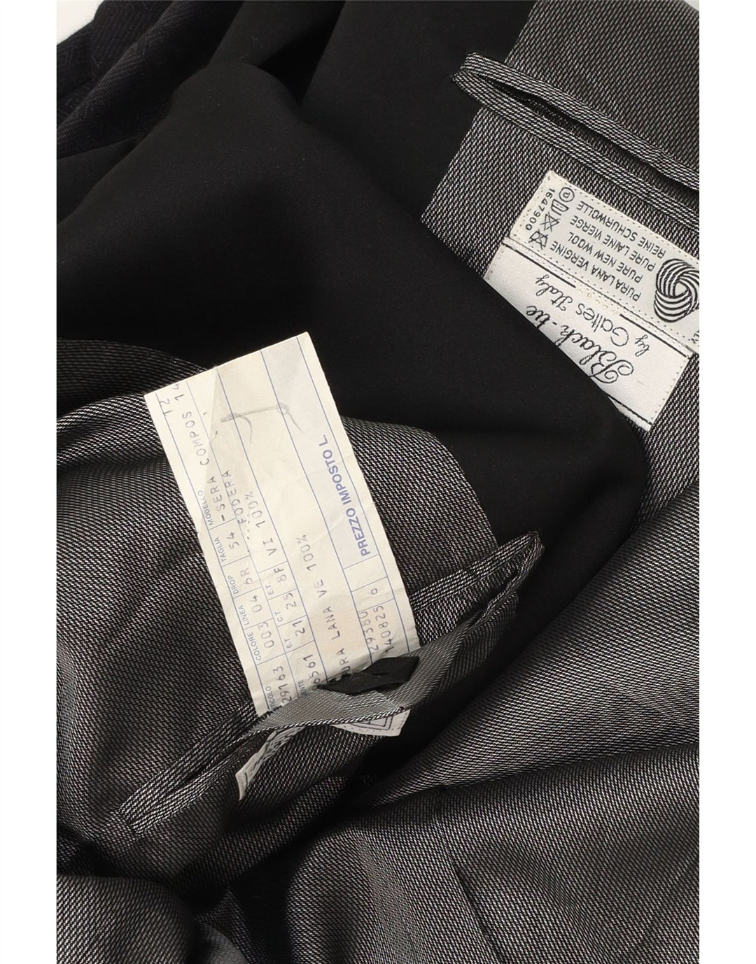 Vintage blazerjakke til mænd med 1 knap IT 54 2XL marineblå stribet jomfruuld