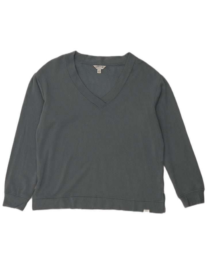 ORVIS Dame Oversized Sweatshirt Jumper UK 10 Small Blue Modal