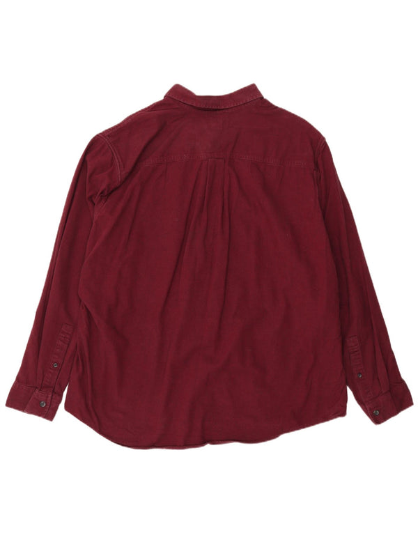 EDDIE BAUER Herre Classic Fit Flanellskjorte 2XL Bourgogne bomuld