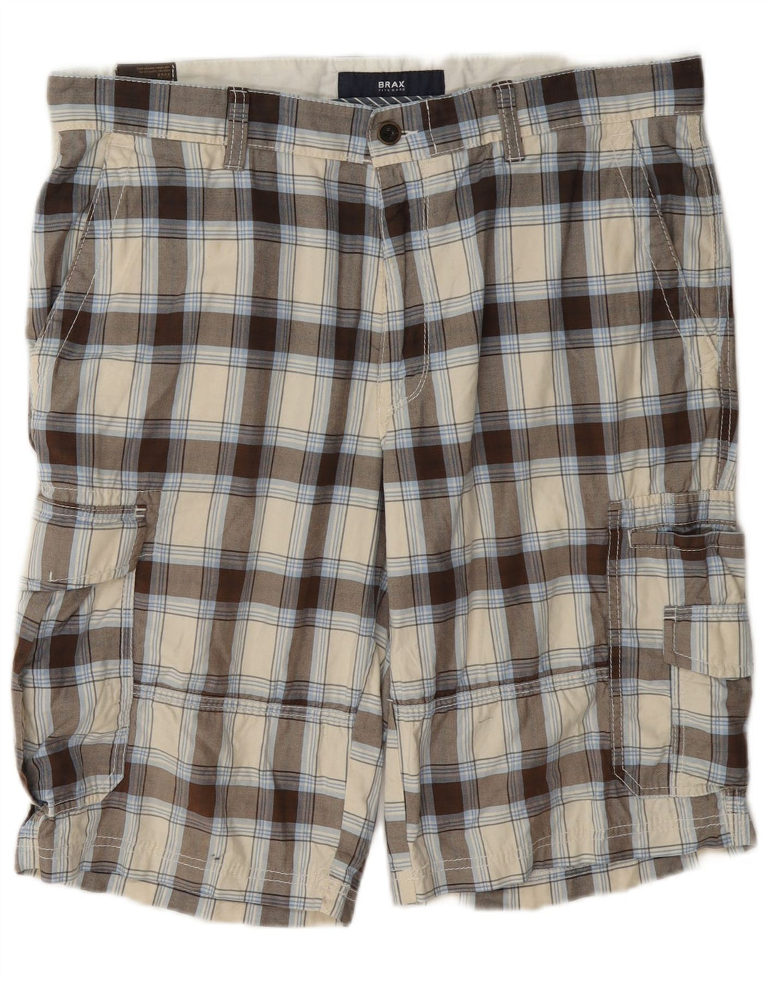 Brax Herre Cargo Shorts W36 Large Beige Ternet Bomuld