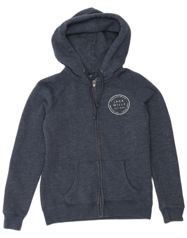 Jack Wills Dame Oversized Hættetrøje med lynlås UK 10 Small Navy Blue