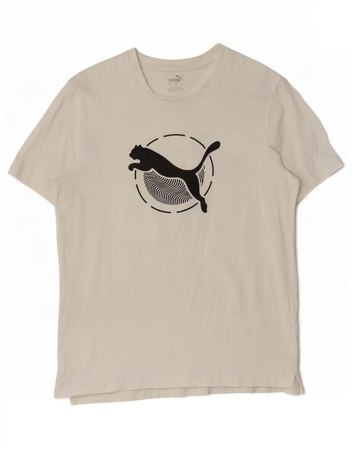 Puma Graphic T-Shirt Top UK 10 Small White
