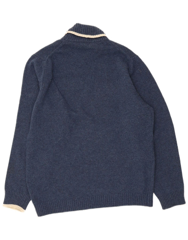Sergio Tacchini Herre rullehals sweater Stor marineblå uld