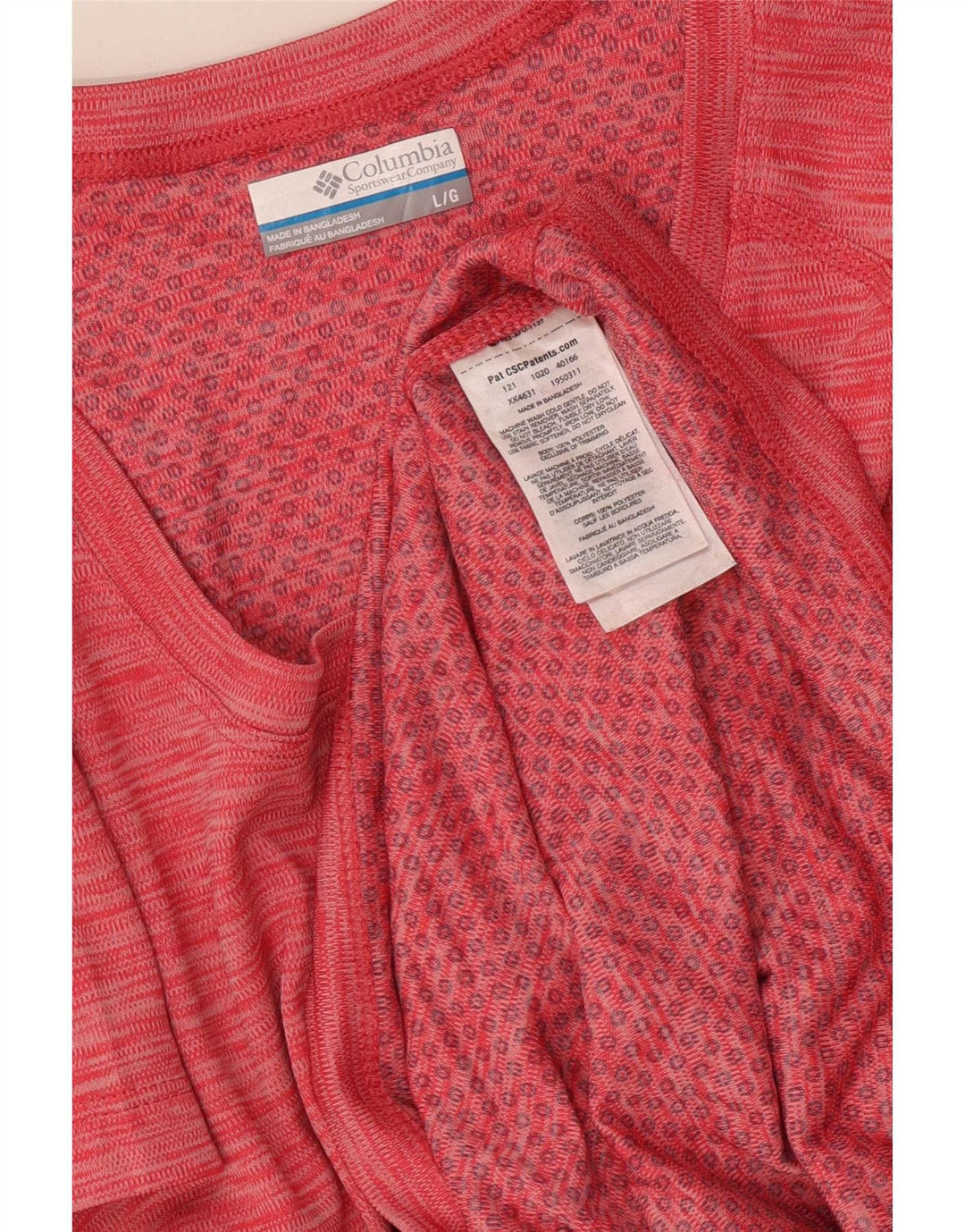 Columbia T-shirt top til kvinder DK 14 Stor rød flækket polyester