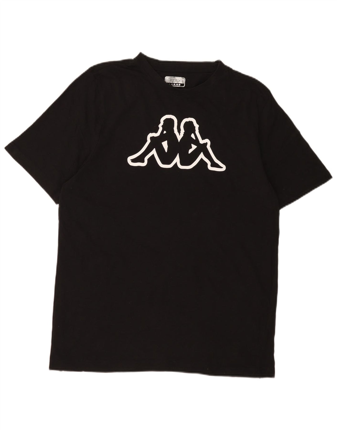 KAPPA Herre grafisk T-shirt Top Stor sort bomuld