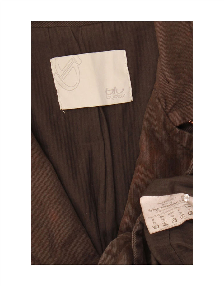 BYBLOS Womens 2 Button Blazer Jacket IT 42 Medium Brown Cotton Vintage Byblos and Second-Hand Byblos from Messina Hembry 