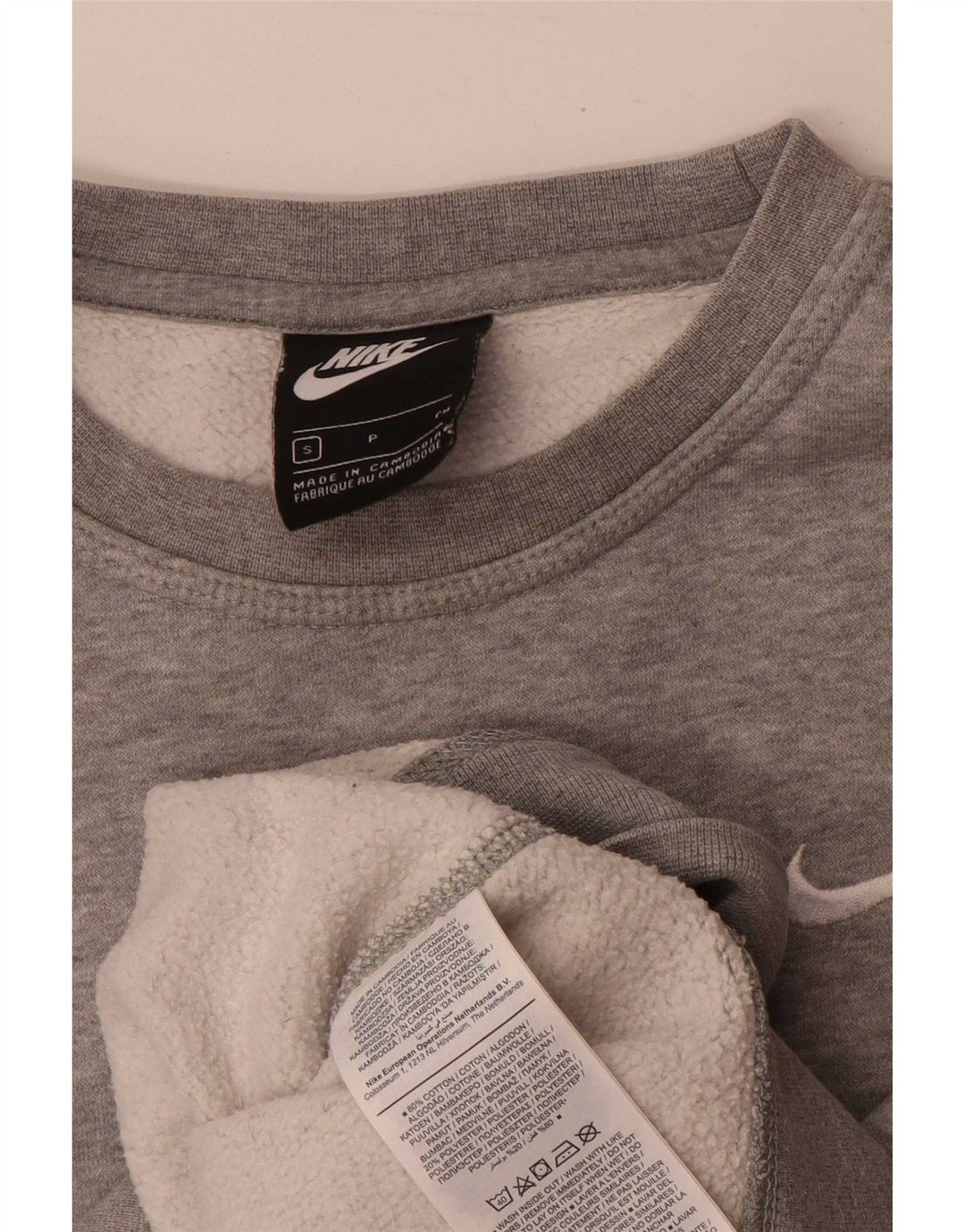 Nike Sweatshirt til mænd, lille grå flækket bomuld