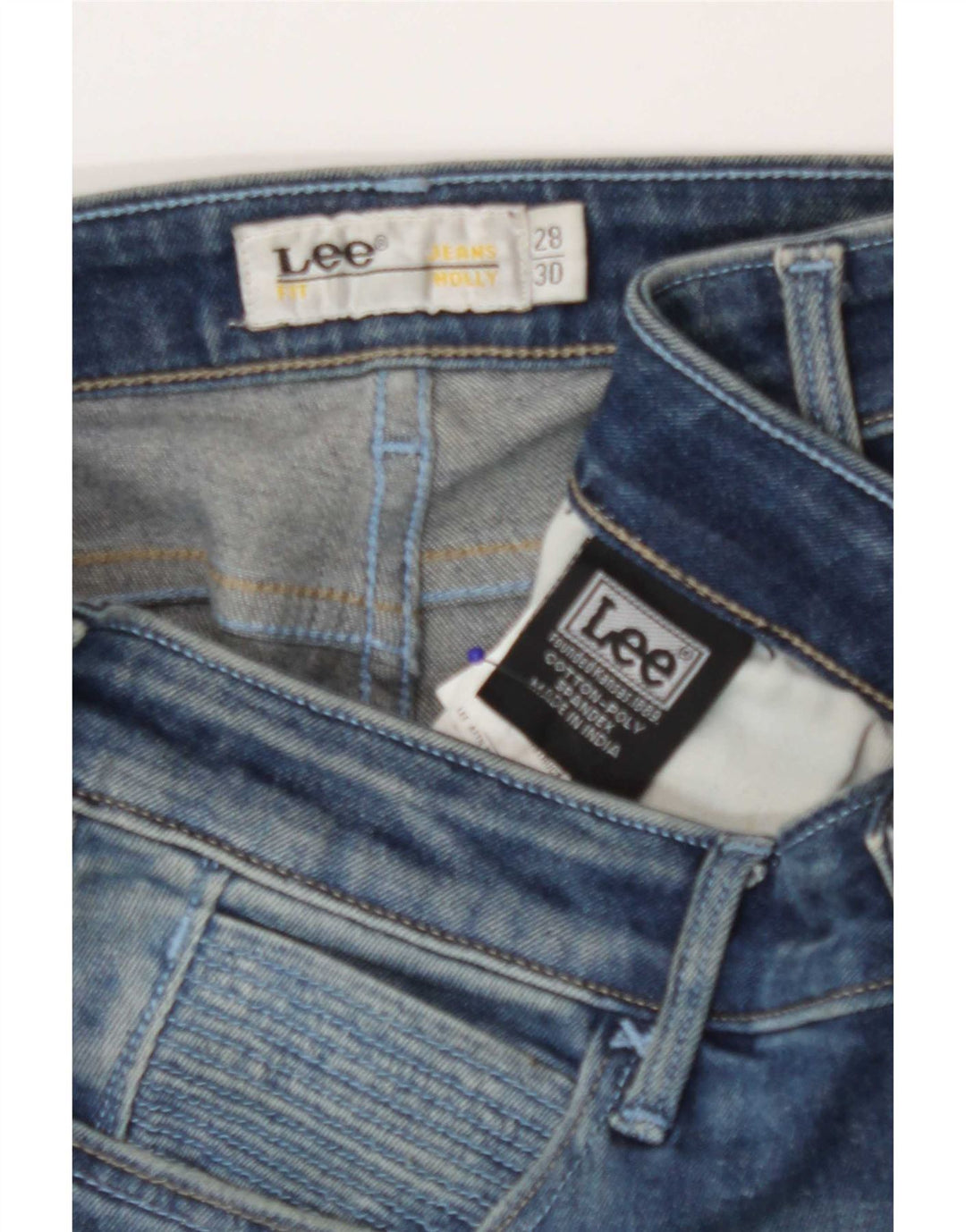 Lee Kvinders Distressed Skinny Jeans W28 L30 Blå Bomuld